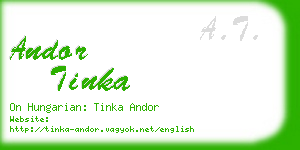 andor tinka business card